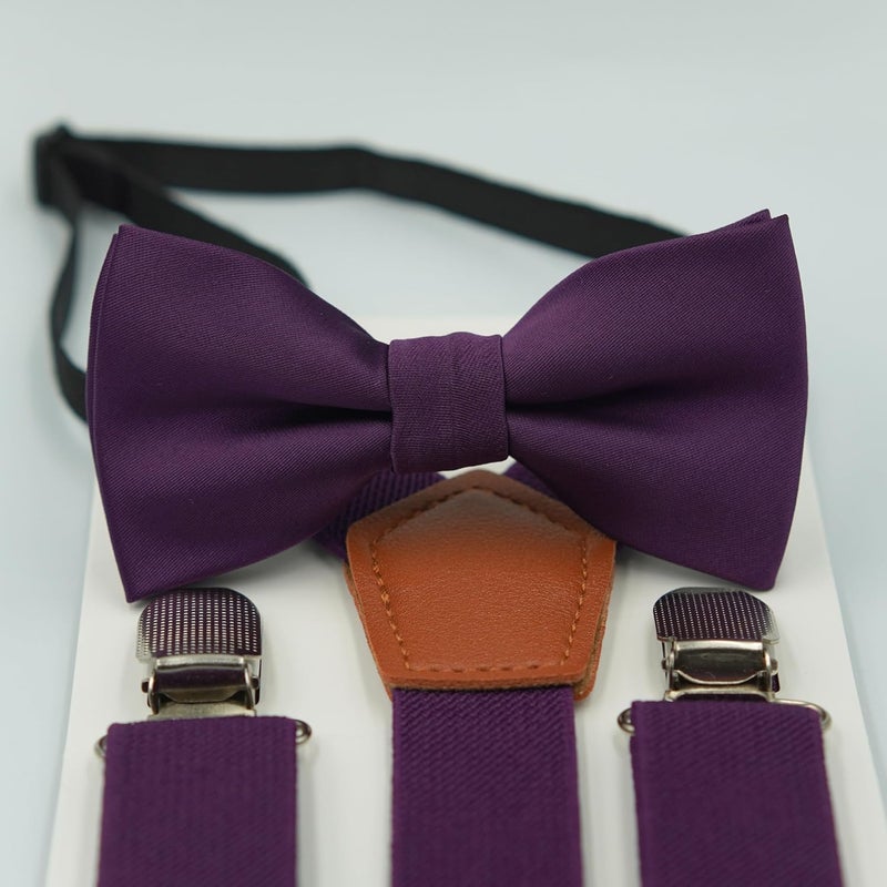 BEWDIO Adjustable Baby Boy Suspenders and Bow Tie, Pre-tied Kids Bowtie and Elastic Suspenders with 4 Strong Metal Clips - Image 4